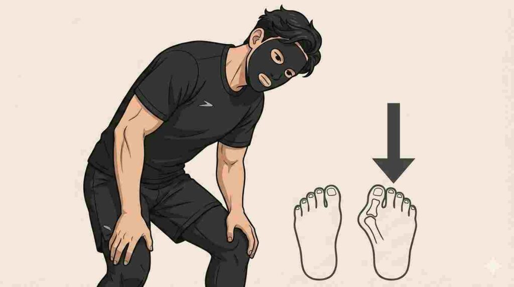 左右の足の非対称・荷重の偏りのイメージを示すブラック太郎