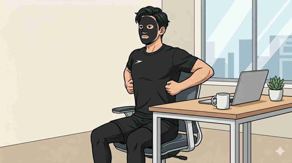 筋トレで肩こりを改善させるブラック太郎