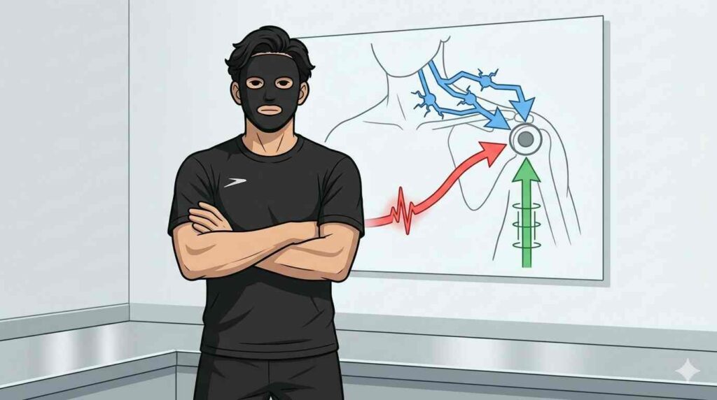 筋トレで肩こりを解消するブラック太郎